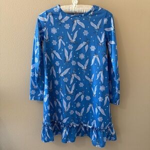 Gymboree Girls Pajamas Nightgown L Large 10-12 Blue Fairies Long Sleeve Ruffles
